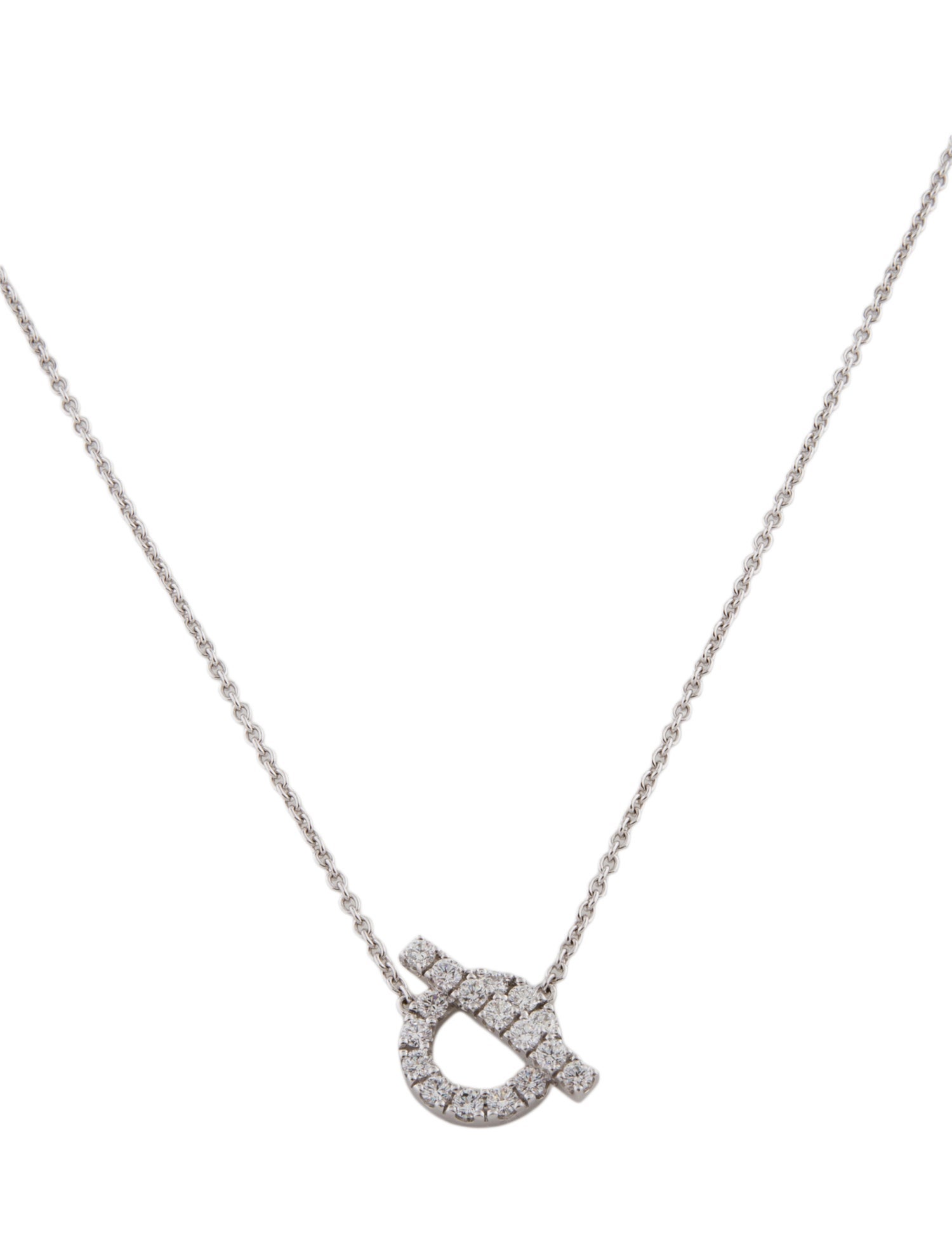 Hermès 18K Diamond Finesse Pendant Necklace